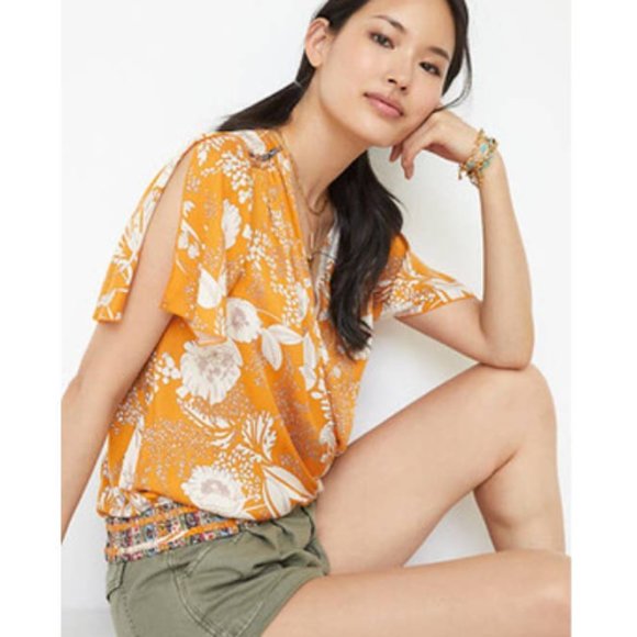 Anthropologie TINY Surplice Floral Blouse Small - Picture 1 of 6